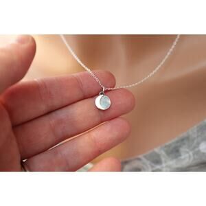 Sterling Silver Mixed Metal Silver and Bronze Moon Charm Necklace